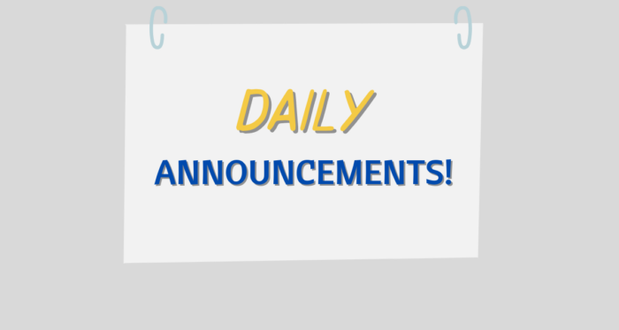 YHS & YMS Daily Announcements