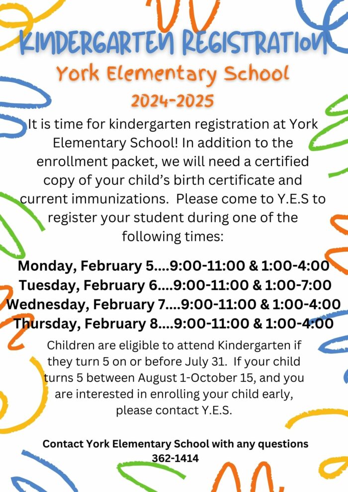 Kindergarten Registration Information!!
